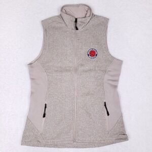 Antigua Women's Vest Medium Gray Full Zip Fleece Lined Workwear Outdoor